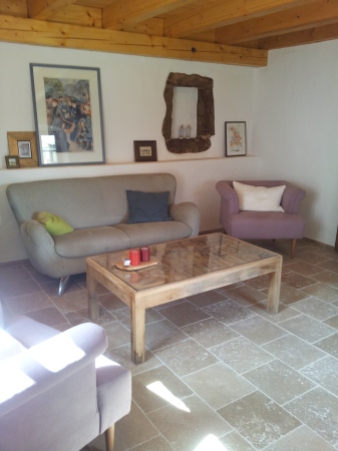 Ferienhaus Wohnzimmer mit Fußbodenheizung UG